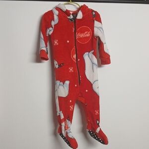 Coca Cola Red Polar Bear children Footie Euc size 2T